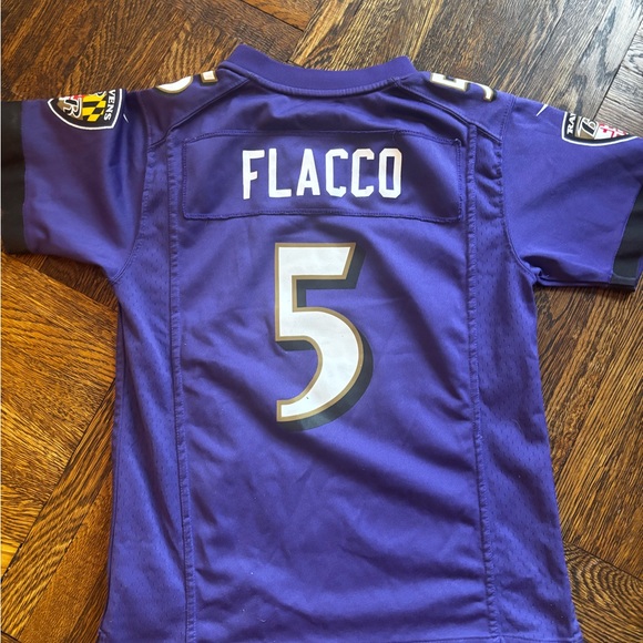 NFL Purple Ravens Jersey with Super Bowl Patch: Flacco 5 - Picture 3 of 3